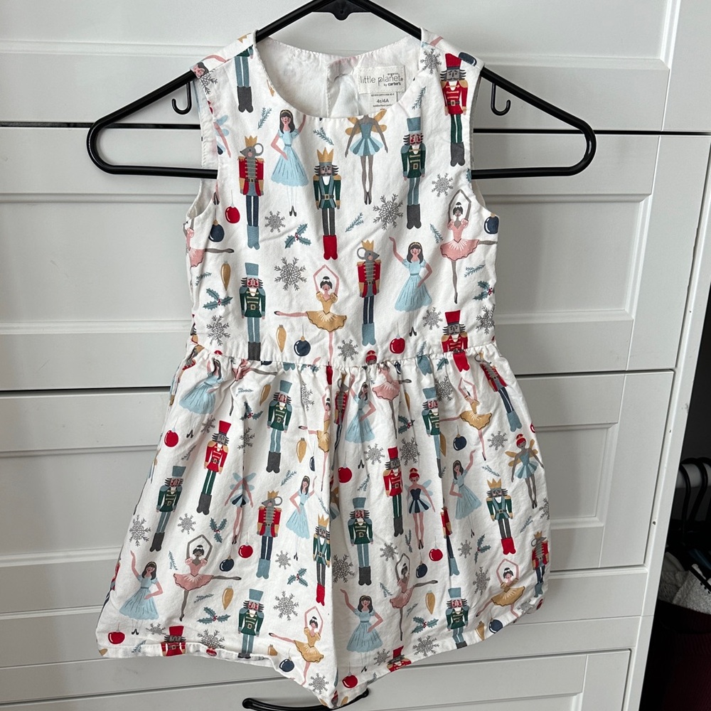 Carter's White Dress with Nutcracker Print